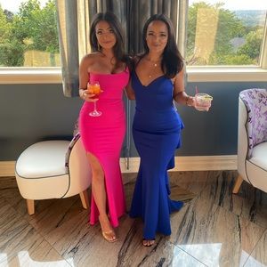 Nookie one shoulder high slit bodycon sexy gown HEMMED FOR PETITE!